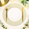 100 Piece Gold Placemats 13 Inch Disposable Gold Foil Place Mats Round Mesh Pressed Paper Placemat
